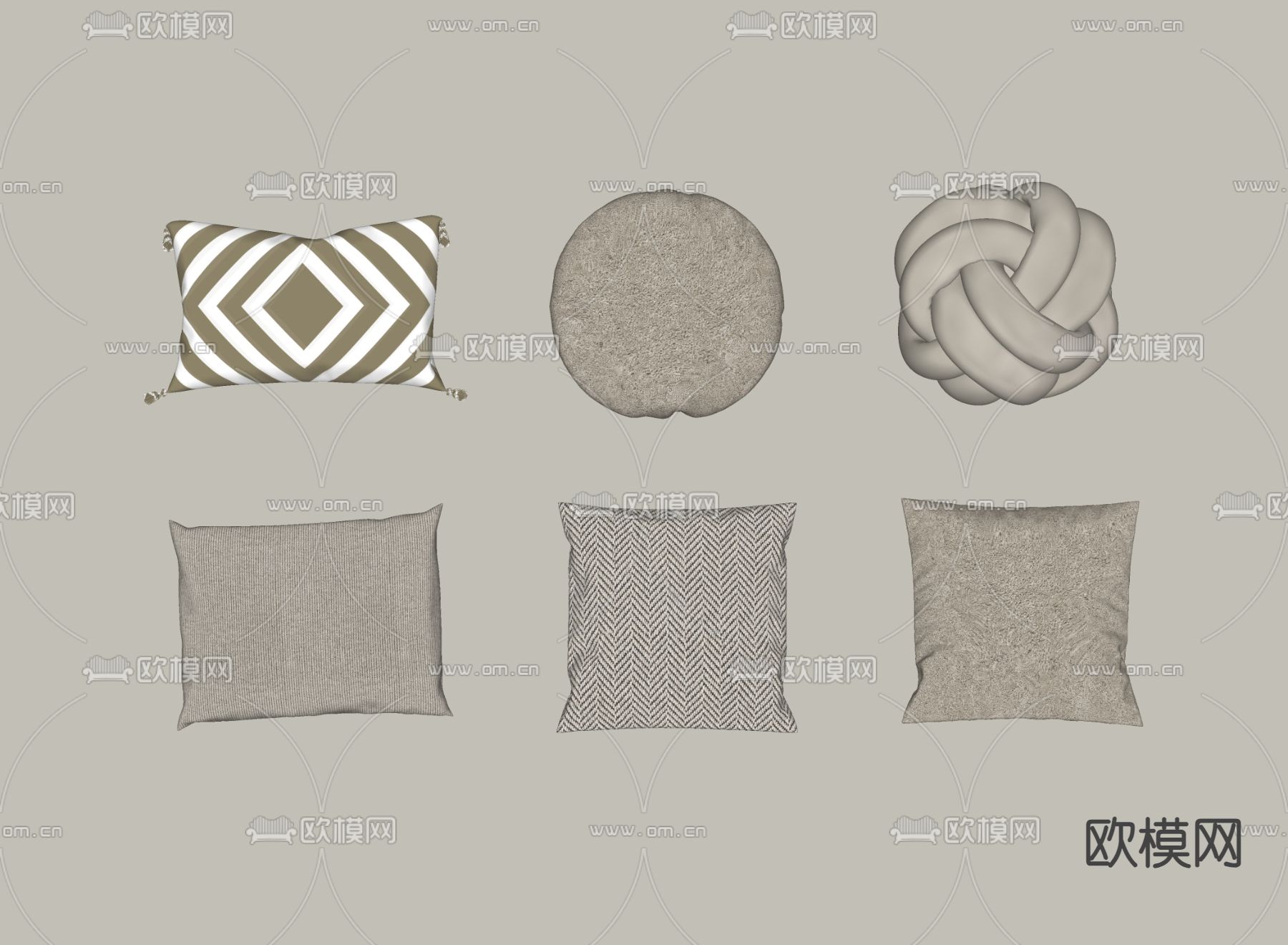 靠枕 抱枕su模型下载（渲染图1）
