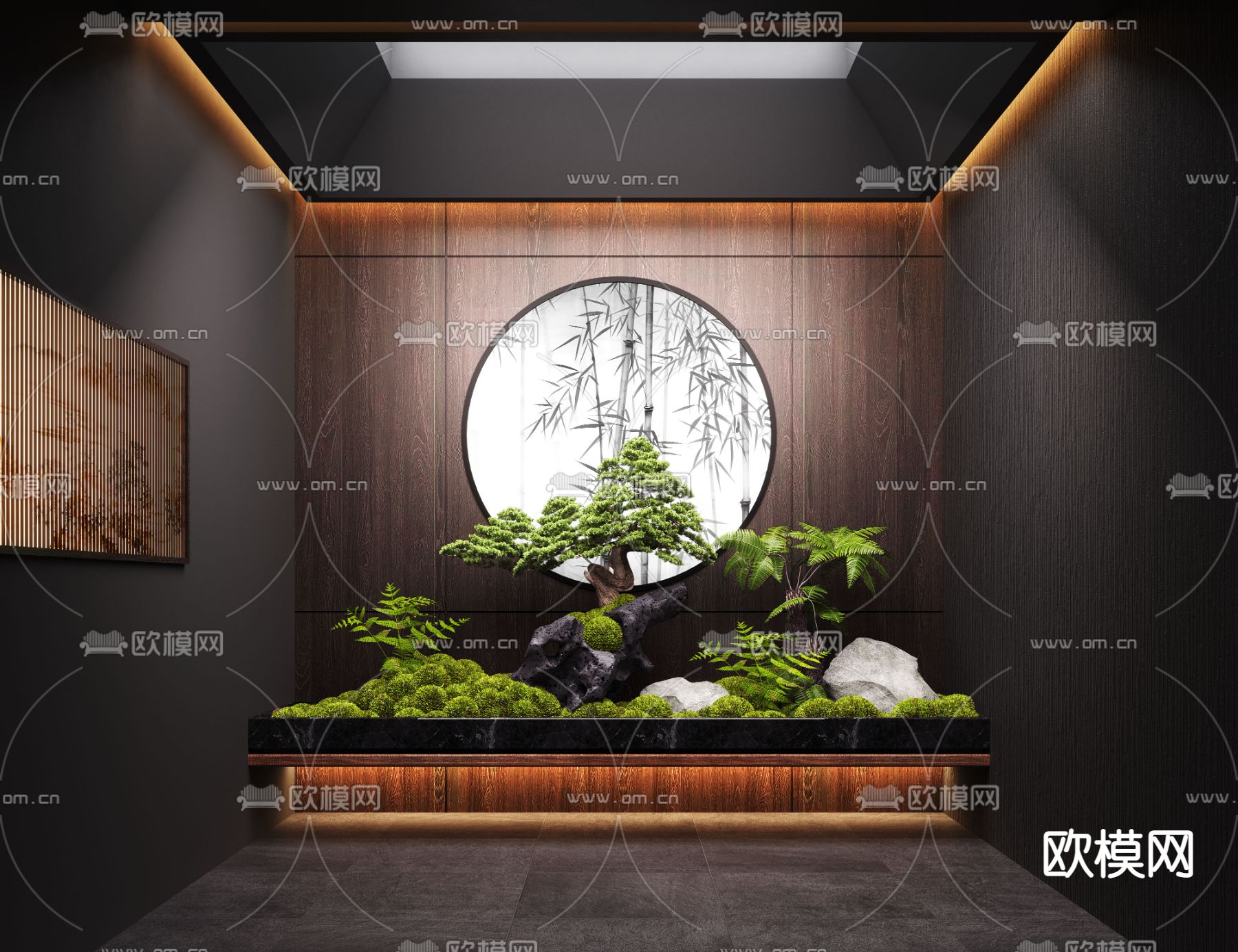 新中式 室内景观造景 景观小品3d模型下载