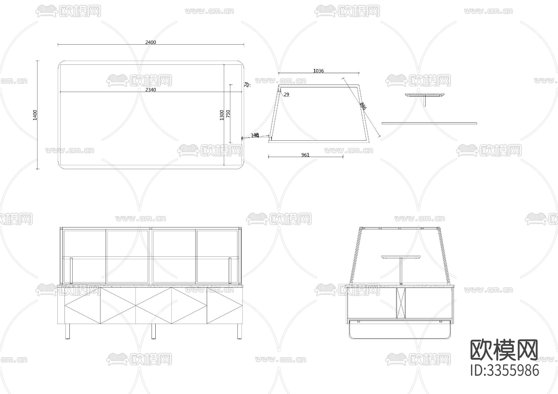 蛋糕店CAD平面图下载（渲染图3）