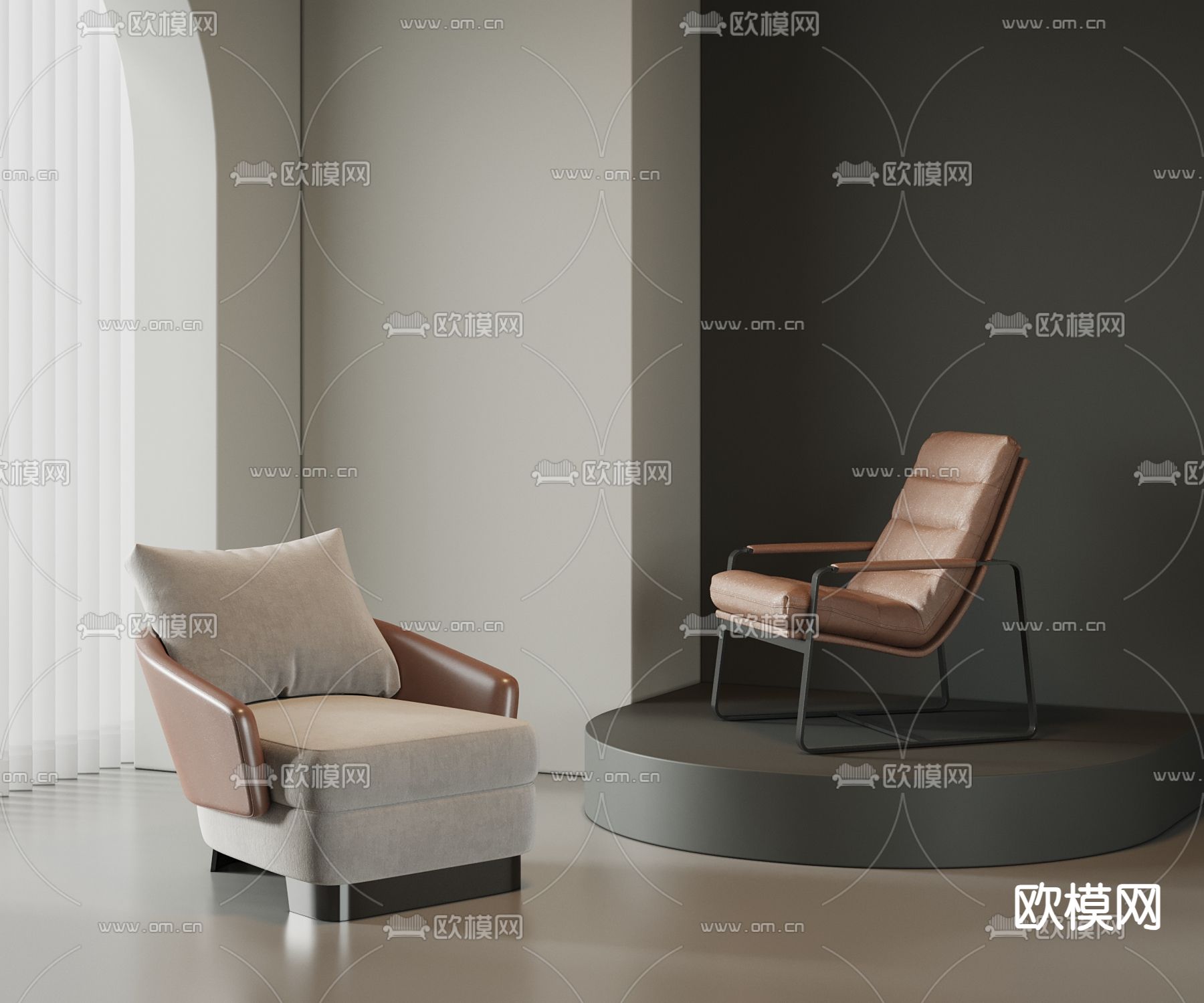 单人沙发 扶手沙发3d模型下载