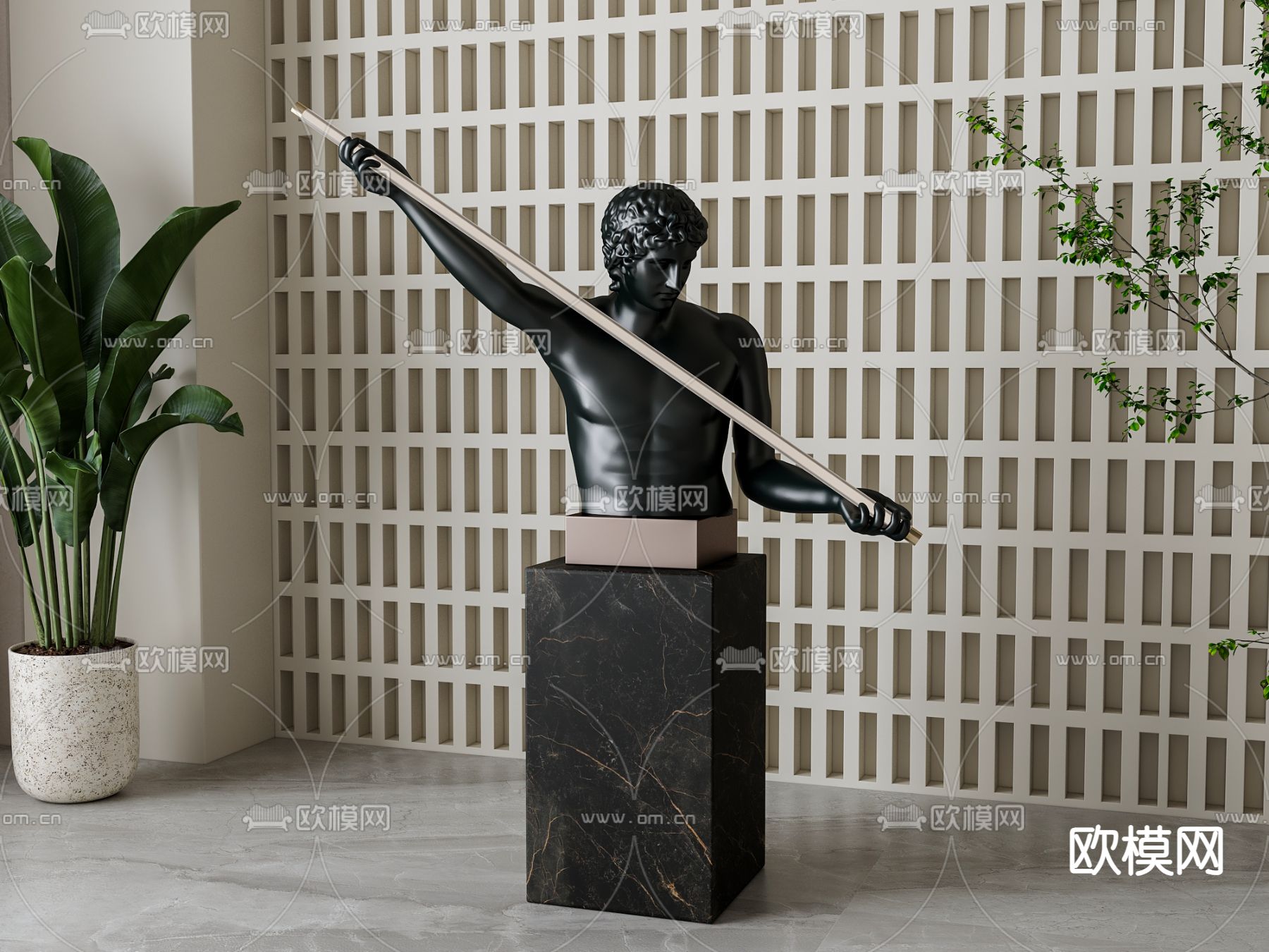 美式雕塑 人体雕塑3d模型下载