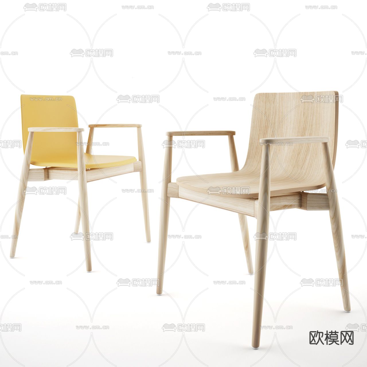 北欧椅子 餐椅3d模型下载