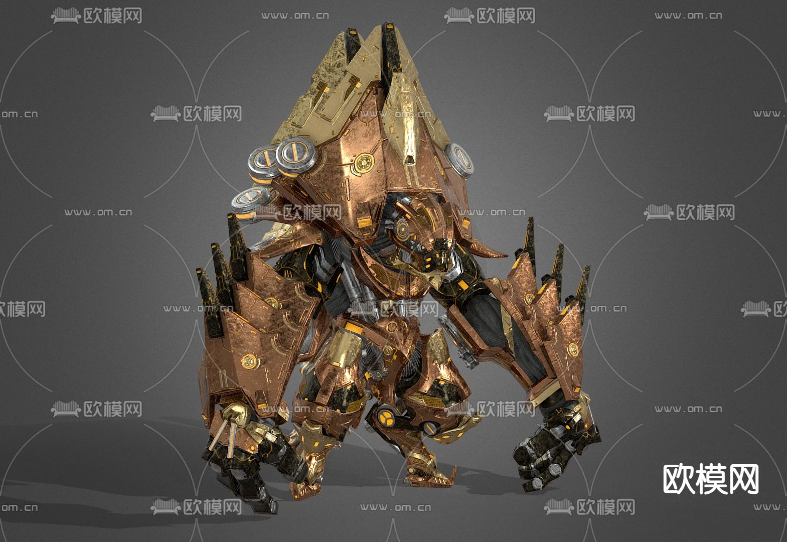 科技感机甲 仿生机甲 战斗机甲手办su模型下载（渲染图2）