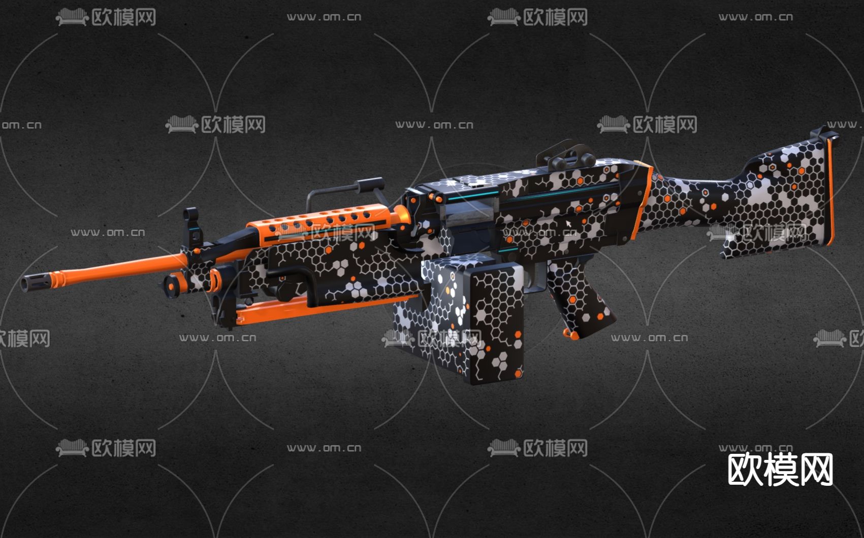 自动步枪 儿童玩具 玩具步枪su模型下载（渲染图2）