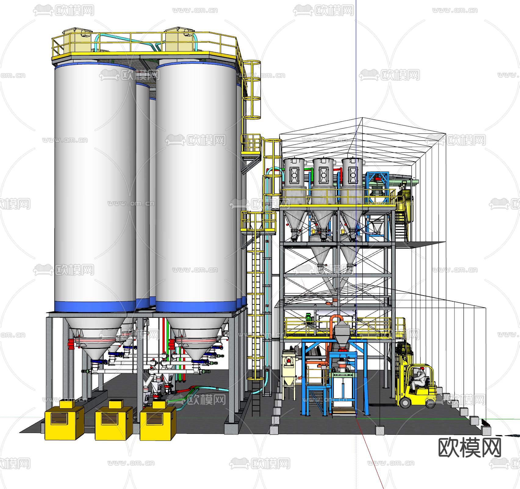 化工储备厂 工业设备su模型下载（渲染图4）