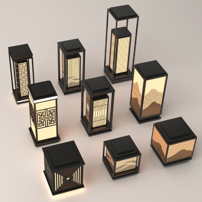  草坪灯 庭院灯 花园灯 地灯su模型 