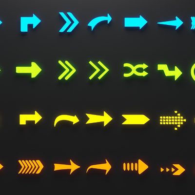  现代箭头 指示箭 标识su模型 