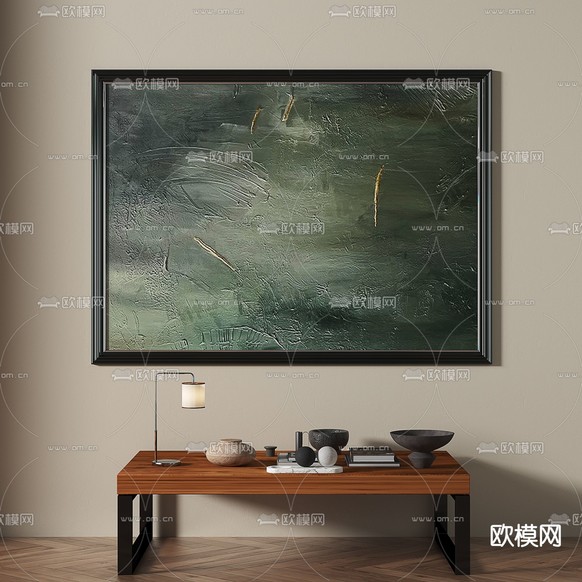 中古风肌理画 抽象画 装饰画3d模型下载