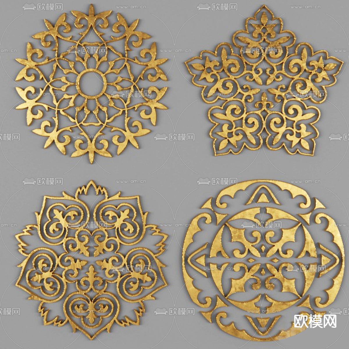 简欧雕花 浮雕 雕刻挂饰su模型下载（渲染图2）