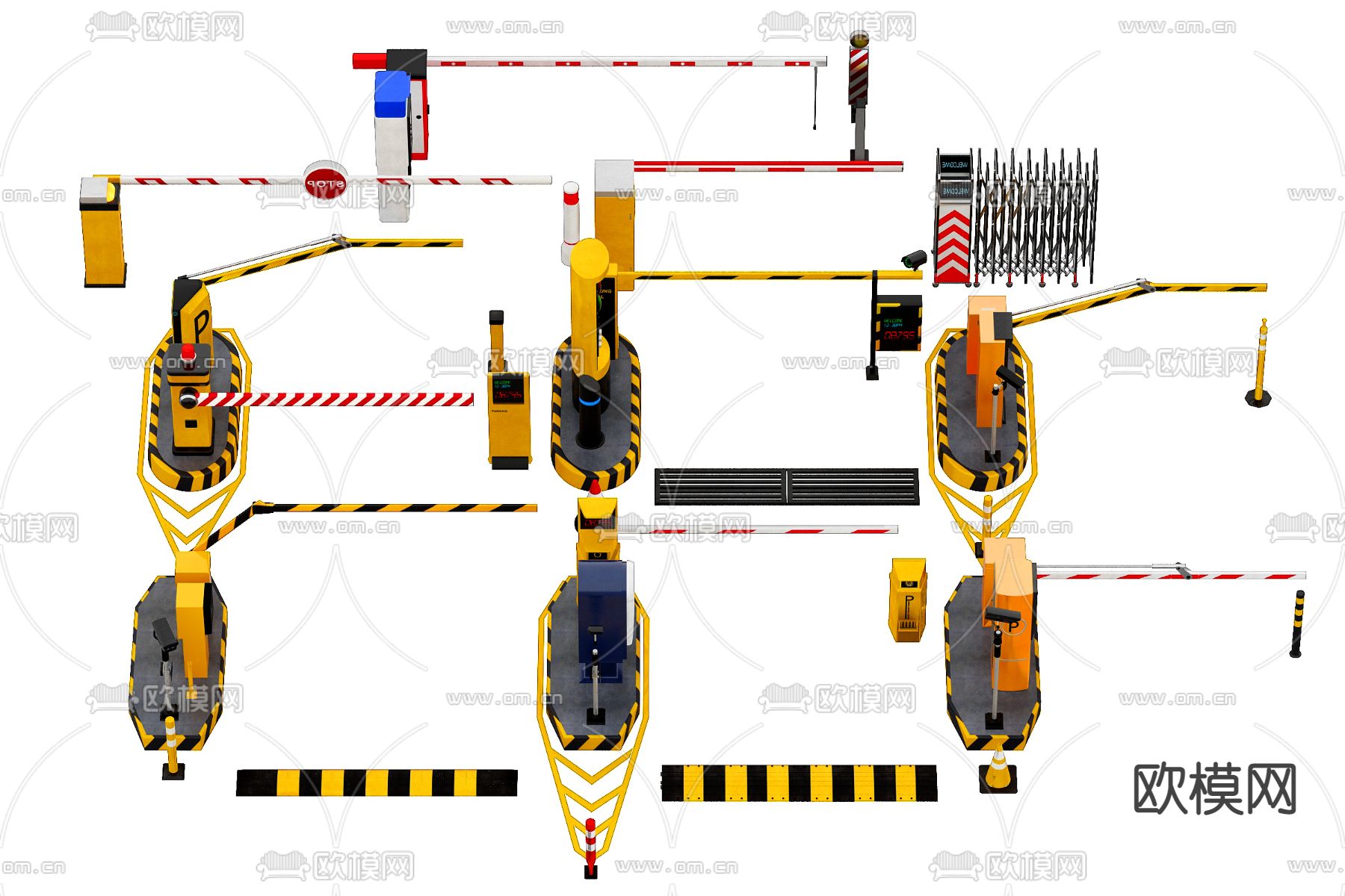 智能收费杆 门禁3d模型下载