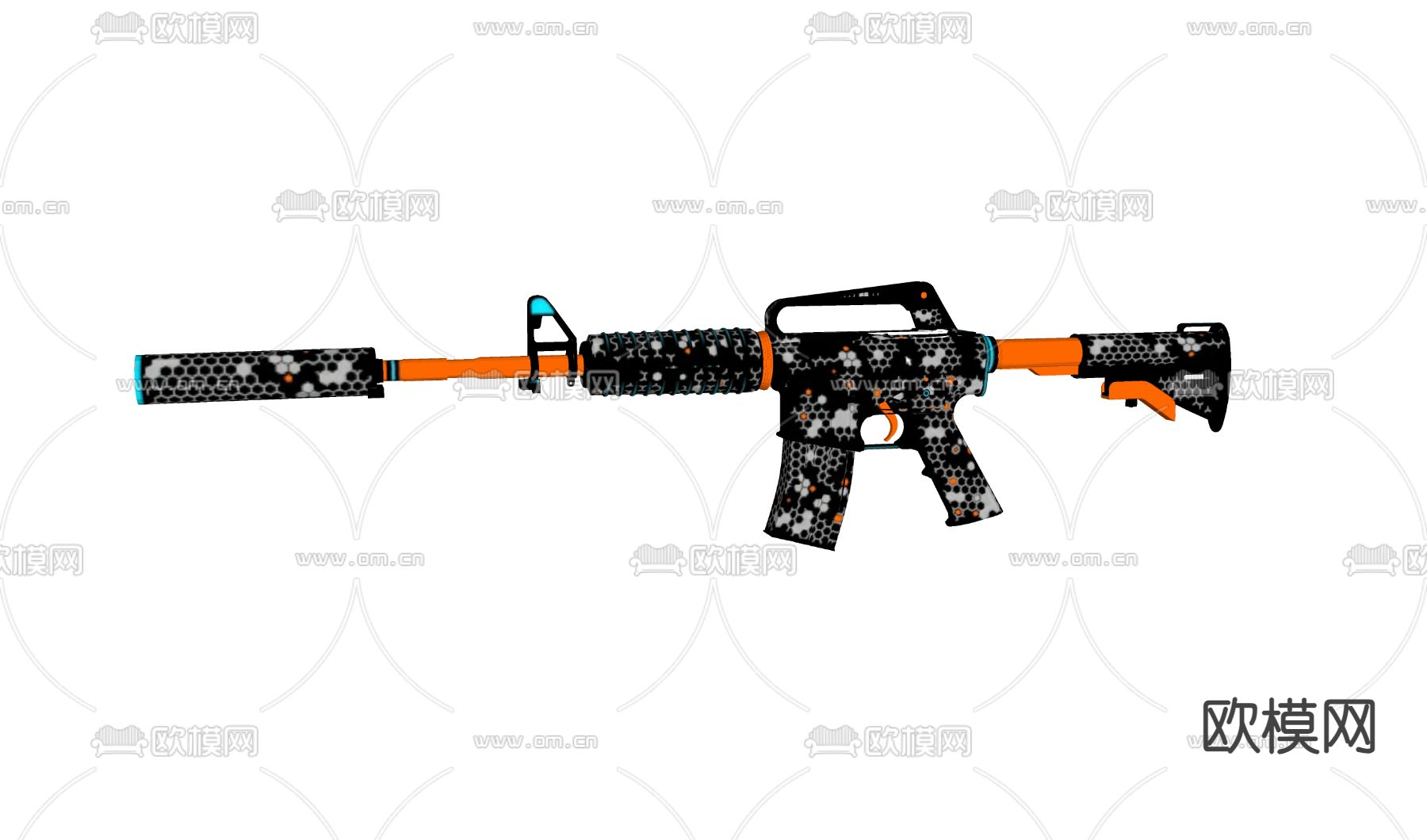 自动步枪 枪械su模型下载（渲染图1）