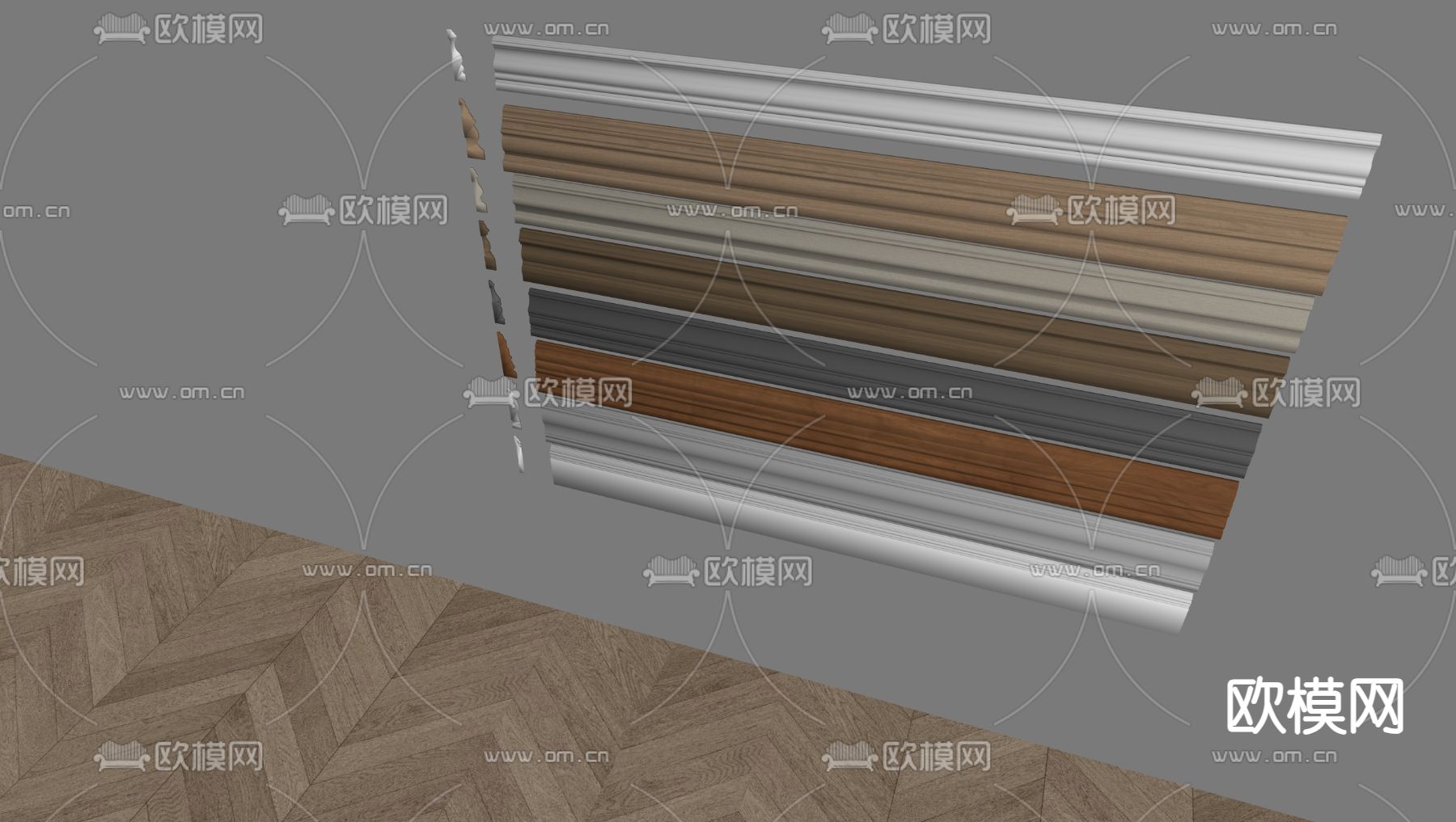 踢脚线 地脚线su模型下载（渲染图1）
