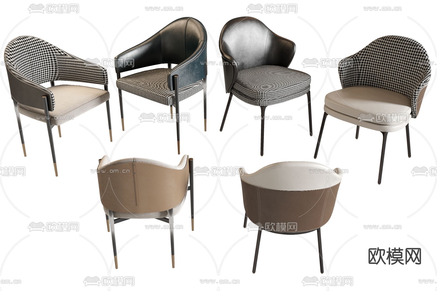 minotti 餐椅 椅子 休闲椅3d模型下载