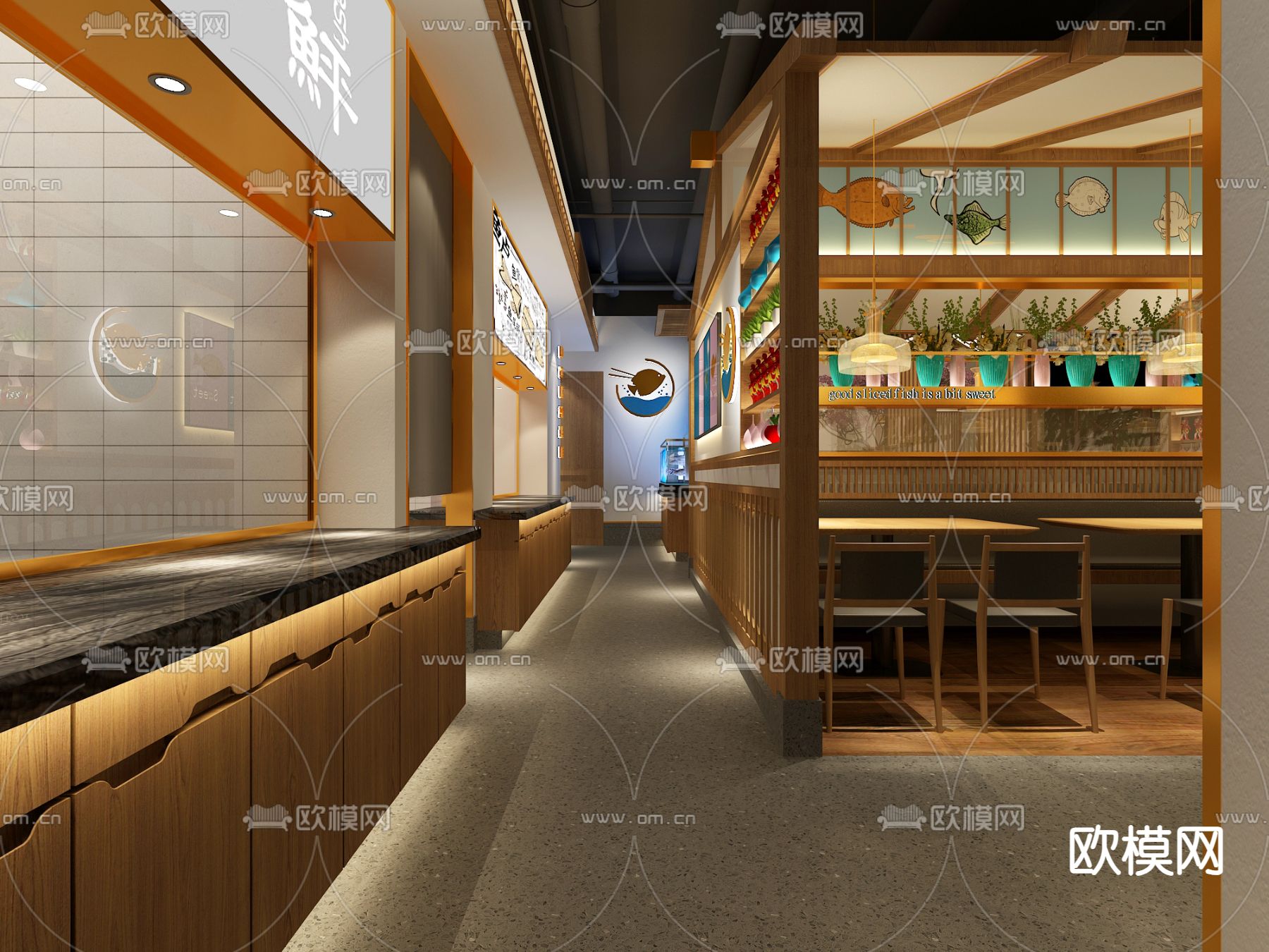 中餐厅 特色餐厅3d模型下载（渲染图2）