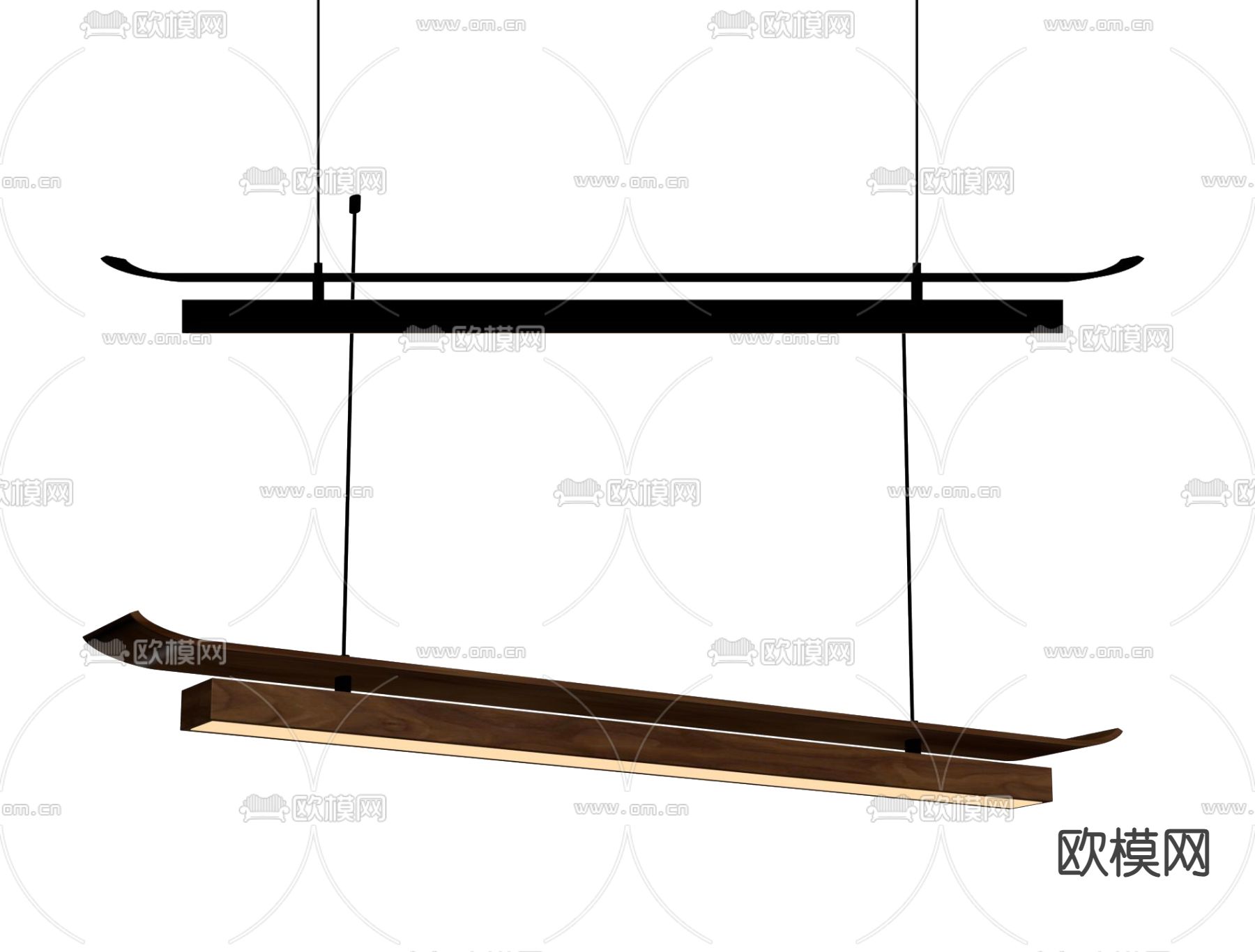 新中式吊灯su模型下载（渲染图1）