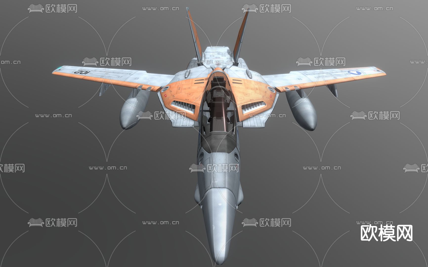 科幻战斗机 科幻飞机3d模型下载（渲染图2）