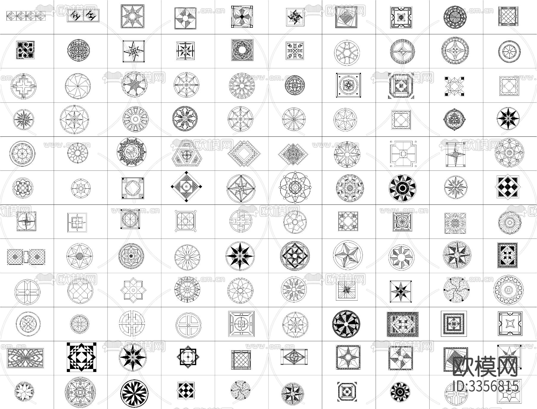 地面拼花图案cad图库下载（渲染图4）
