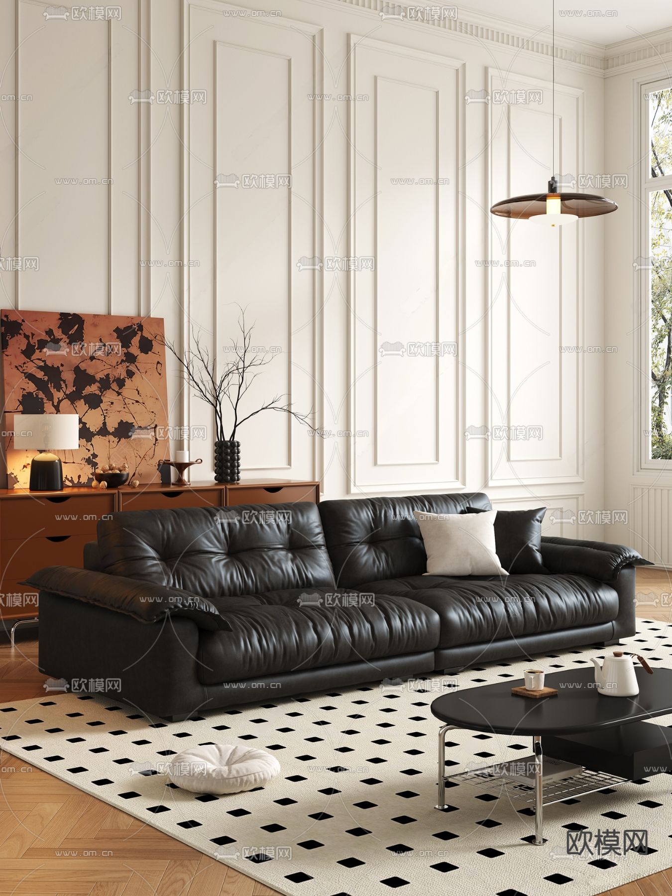 中古风沙发 双人沙发3d模型下载