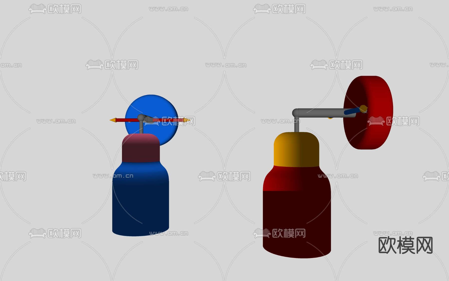 孟菲斯壁灯su模型下载（渲染图1）