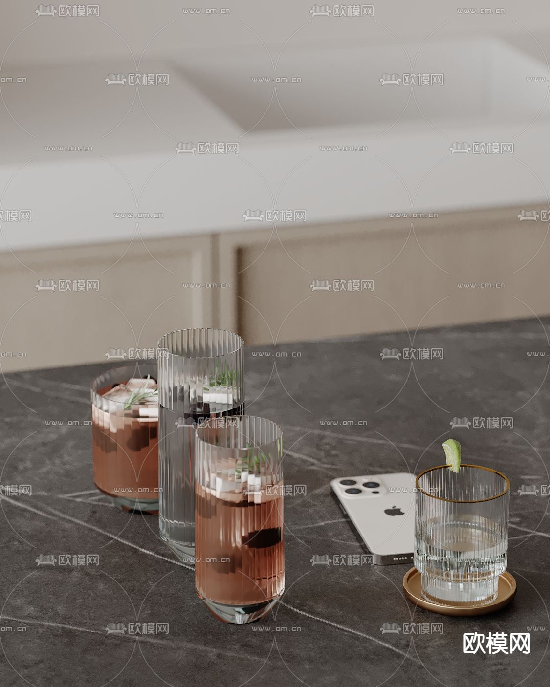 饮品 饮料 水杯su模型下载（渲染图2）