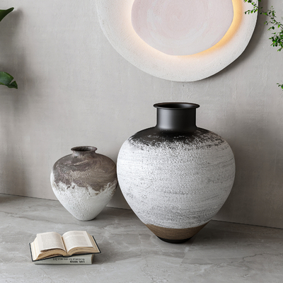  侘寂风陶罐器皿su模型 