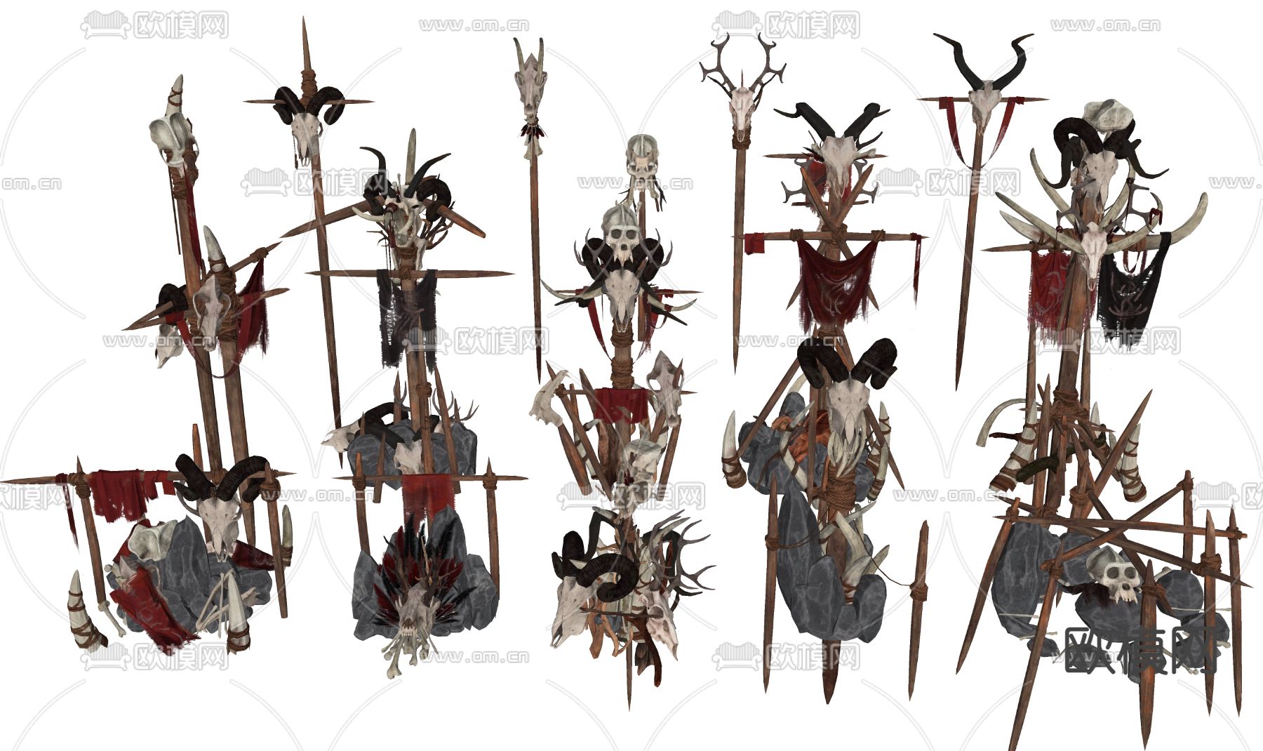 复古民族饰品小品 景观摆件3d模型下载（渲染图2）