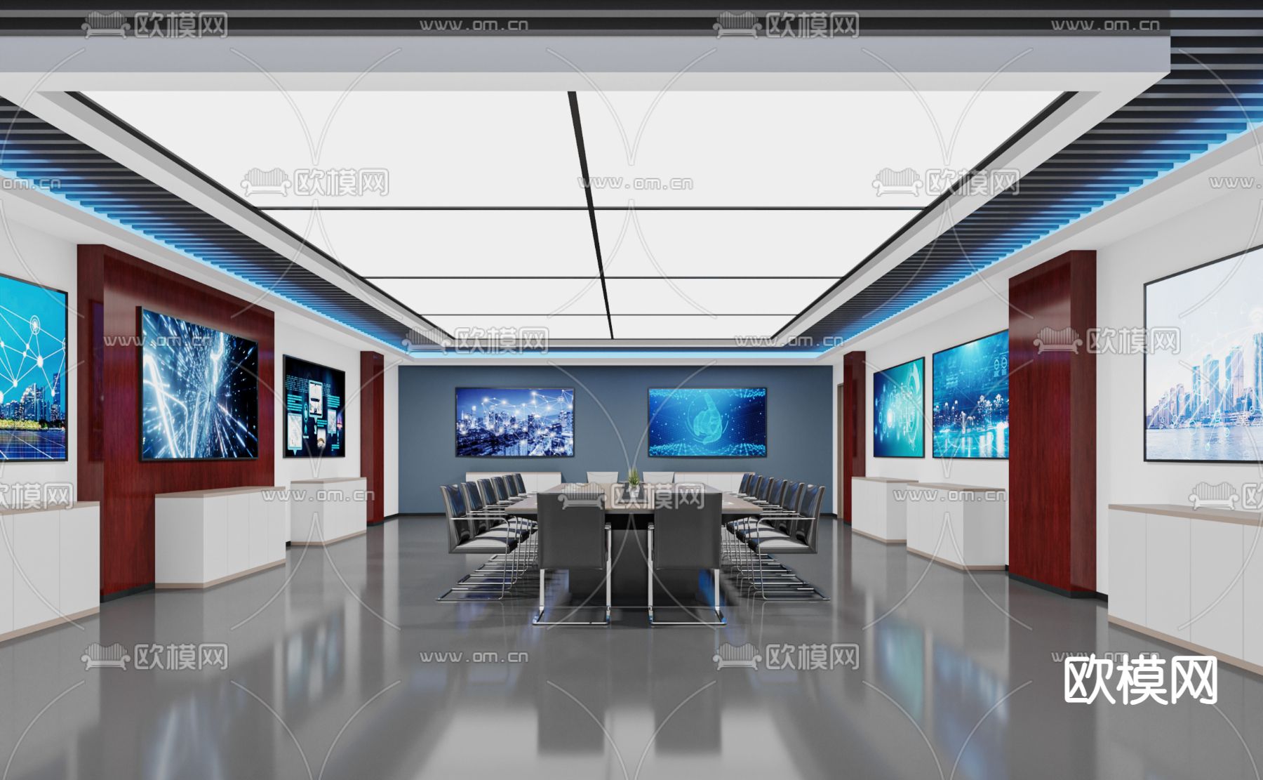 现代警察局 交警中心3d模型下载（渲染图2）