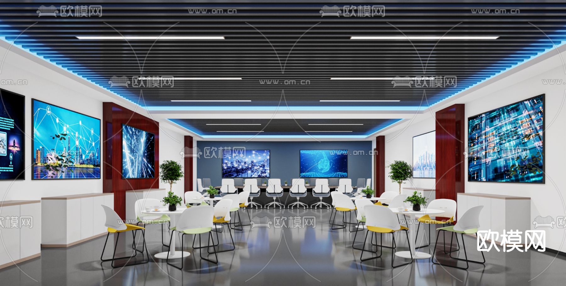 现代警察局 交警中心3d模型下载（渲染图4）