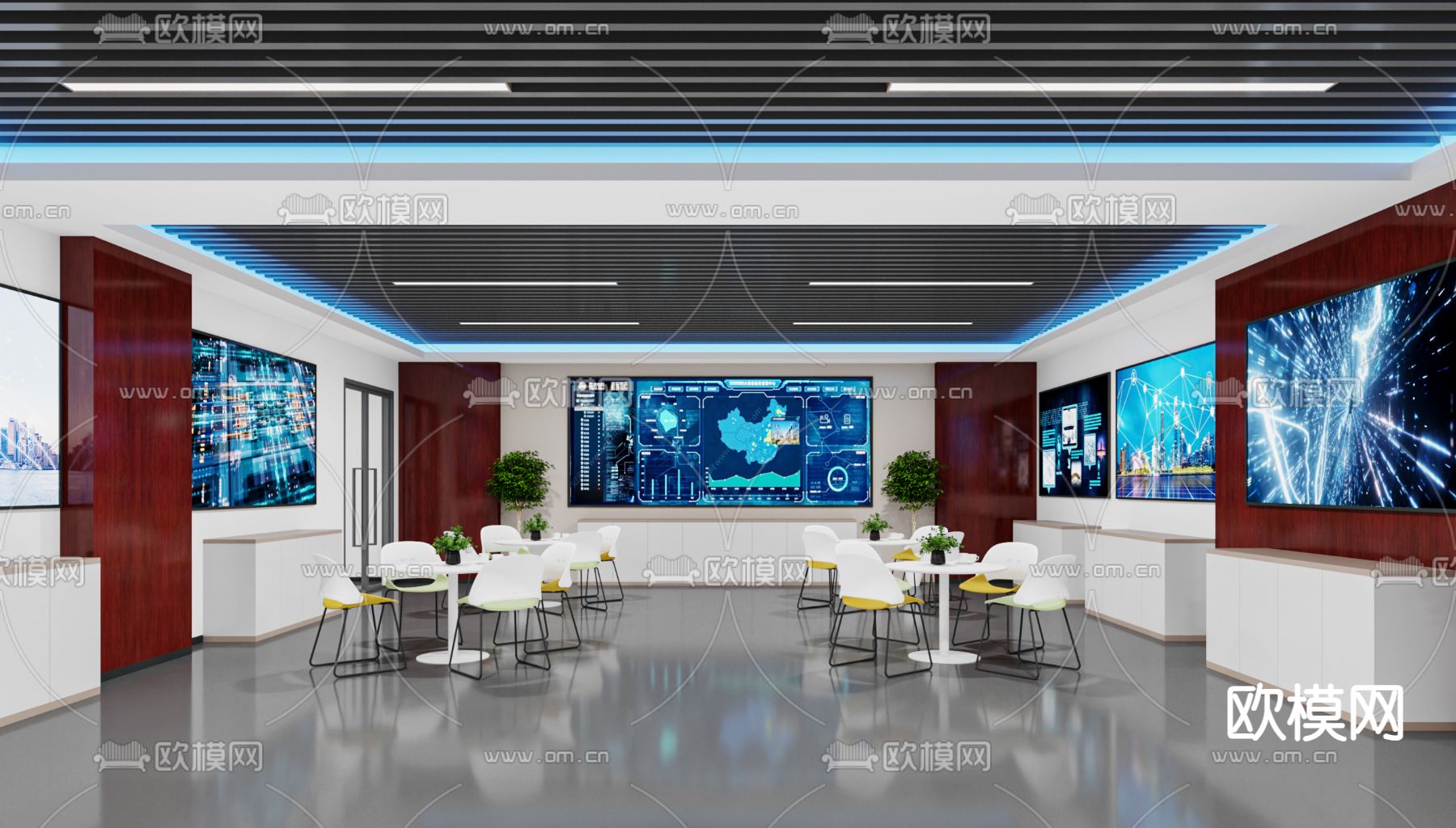 现代警察局 交警中心3d模型下载（渲染图3）