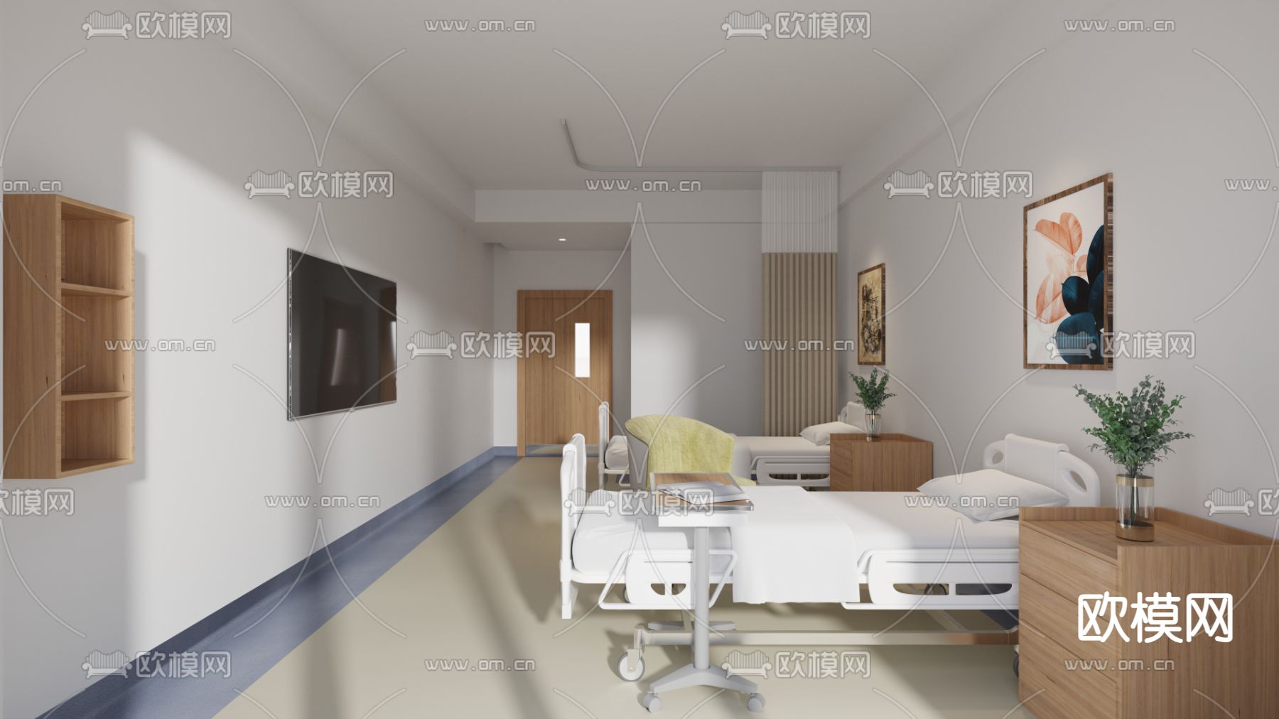 现代医院 病房3d模型下载