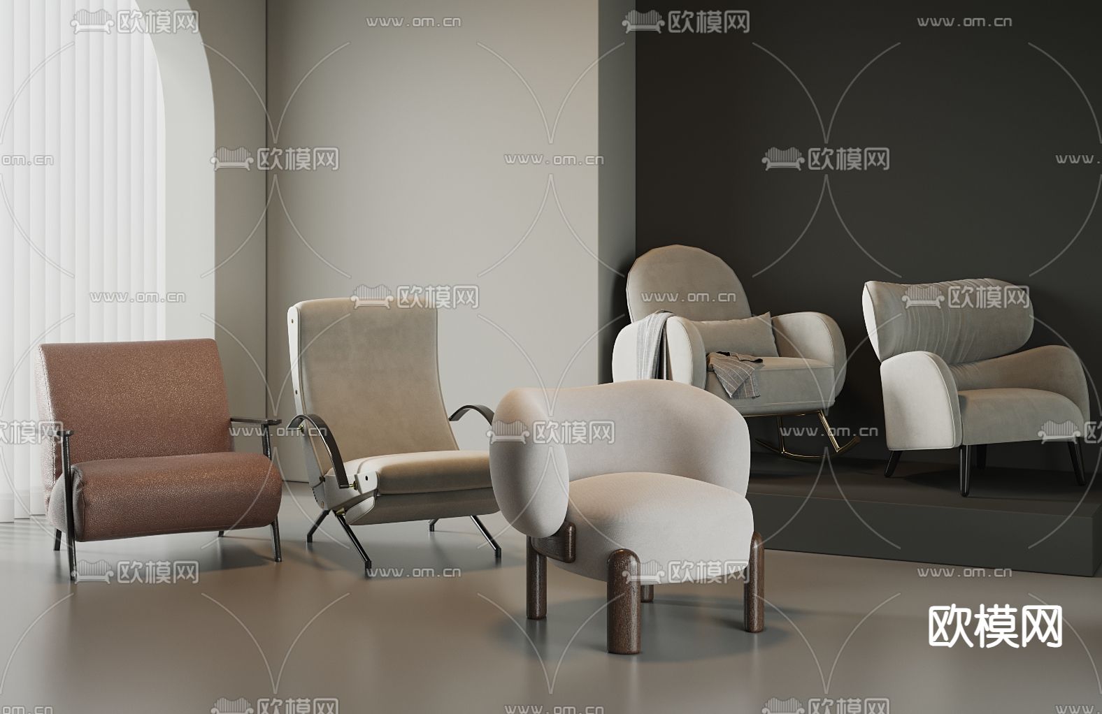 单人沙发 沙发椅 休闲沙发3d模型下载