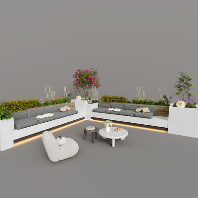  树池椅 户外椅 公共椅su模型 