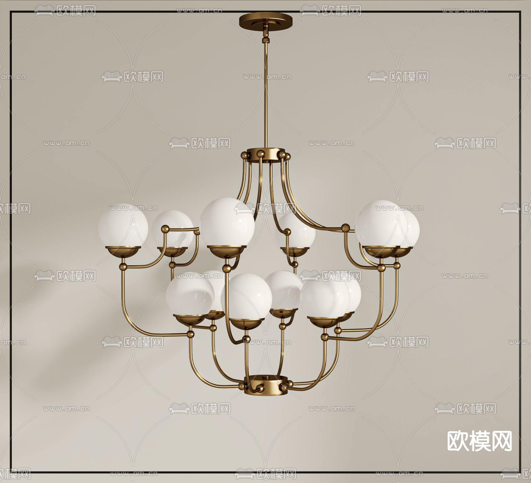 中古风吊灯 多头吊灯3d模型下载