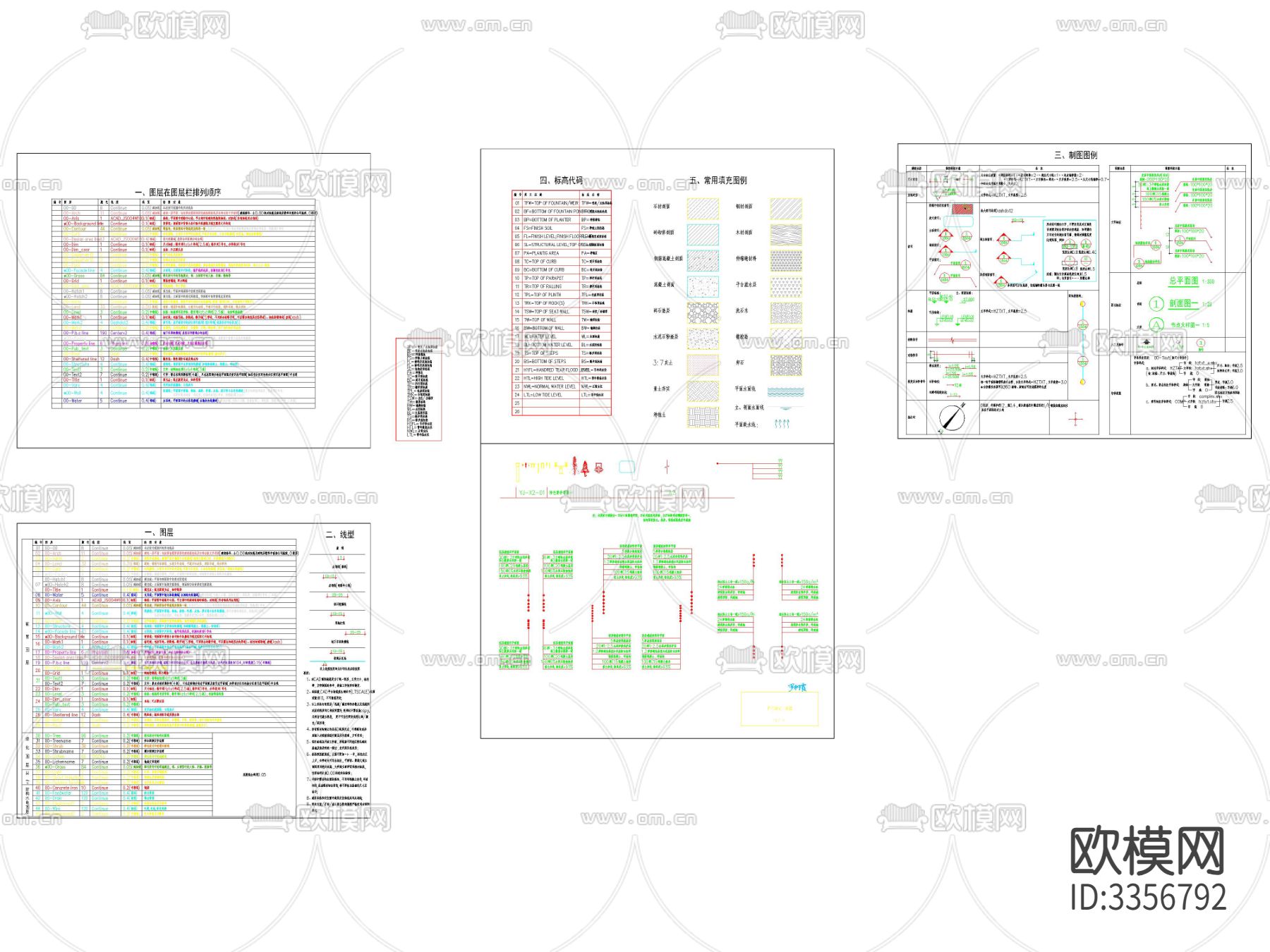 常用填充图例 图层制图图例cad图库下载（渲染图3）