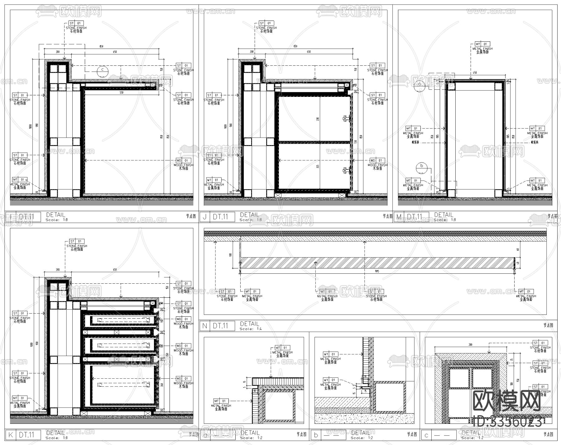 接待区前台cad大样图下载（渲染图4）