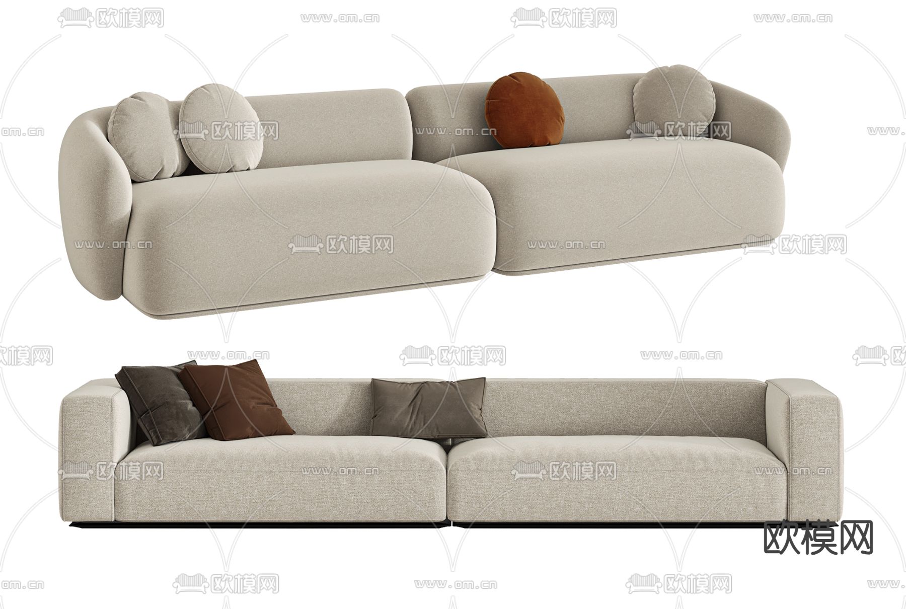 Minotti双人沙发 软体沙发3d模型下载
