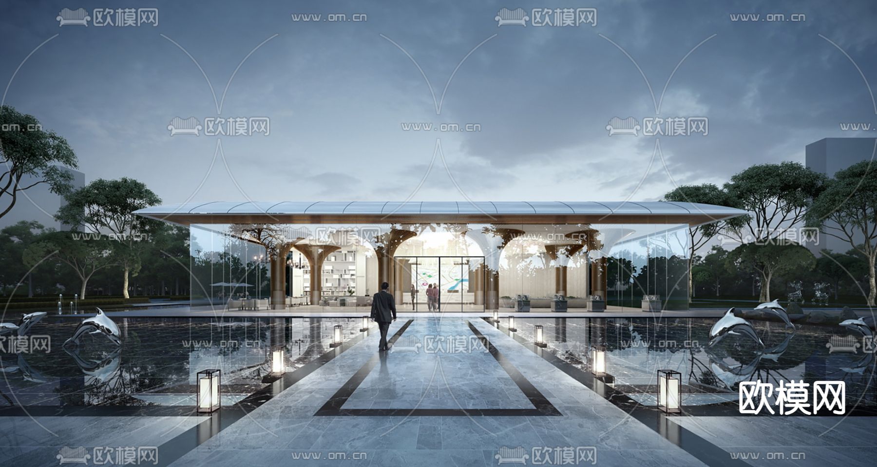 售楼部外观3d模型下载