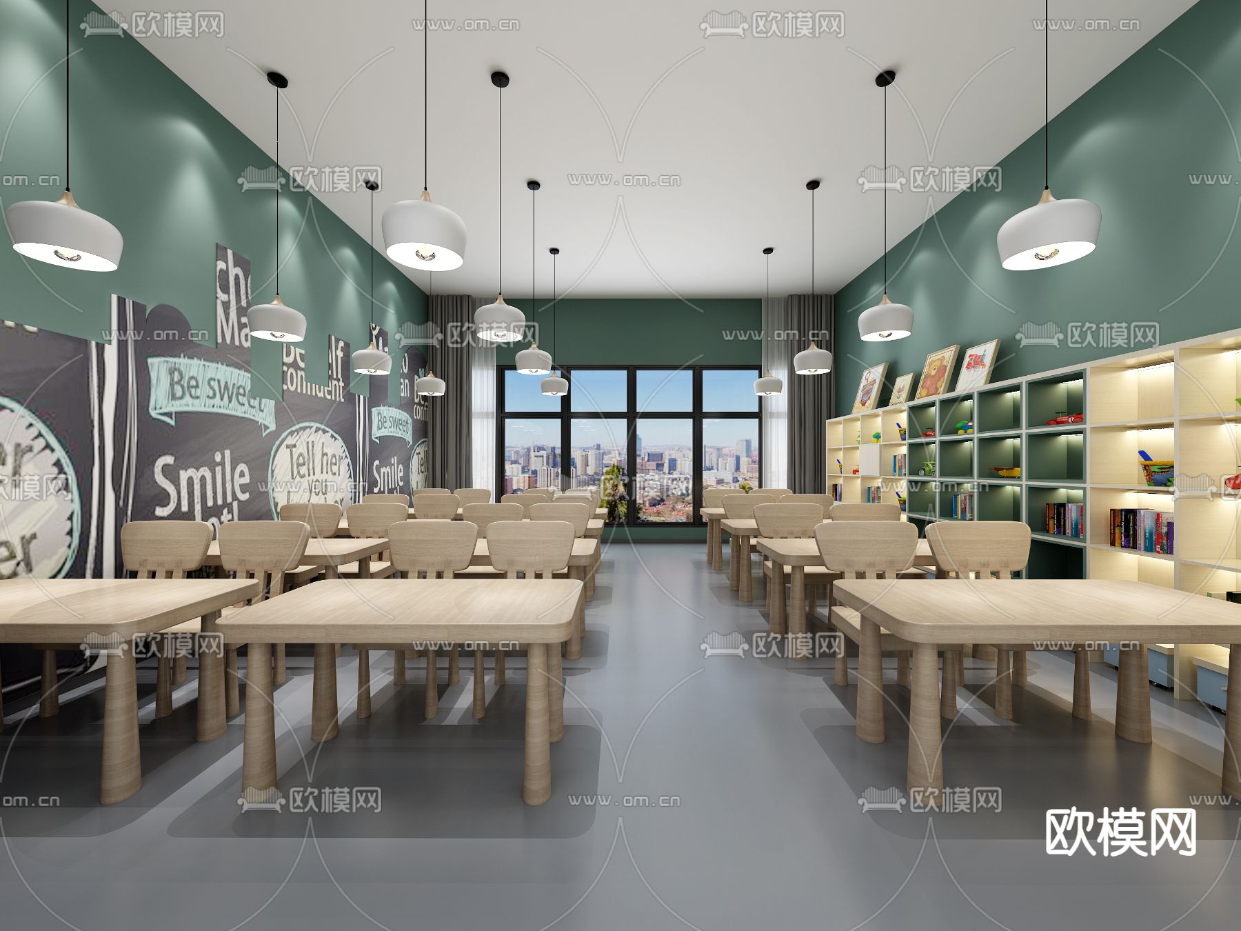 教育中心 培训机构3d模型下载（渲染图4）