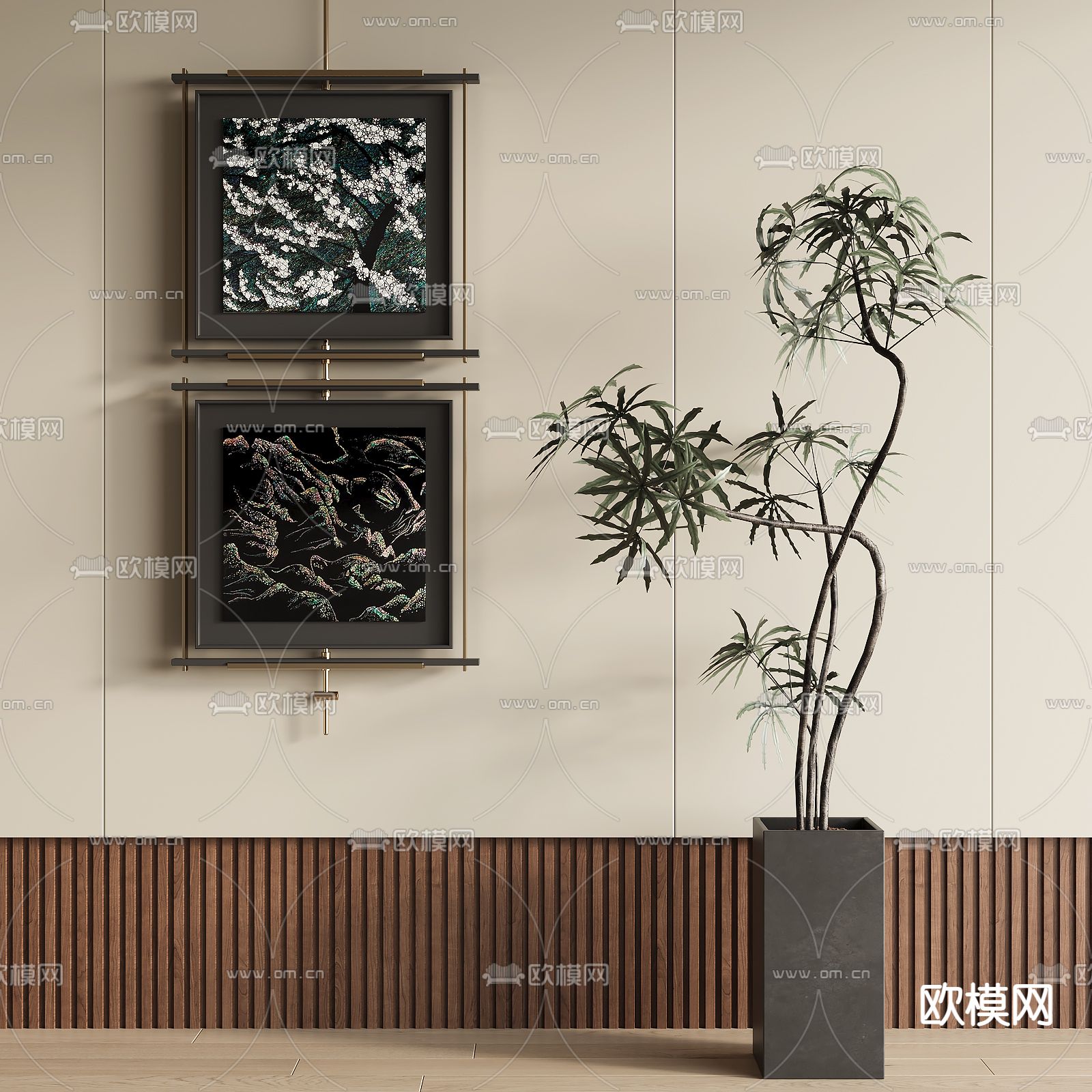 中古风装饰画su模型