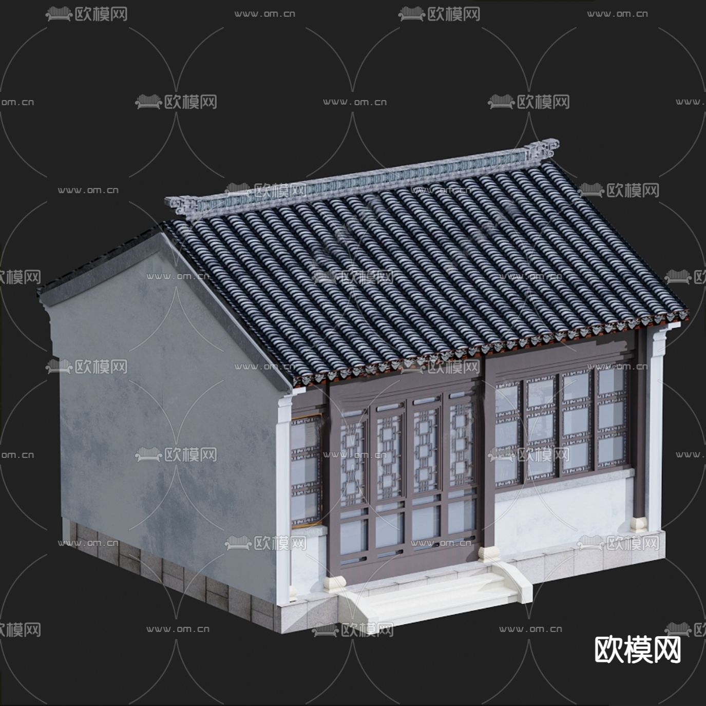 中式居民房su模型下载（渲染图2）