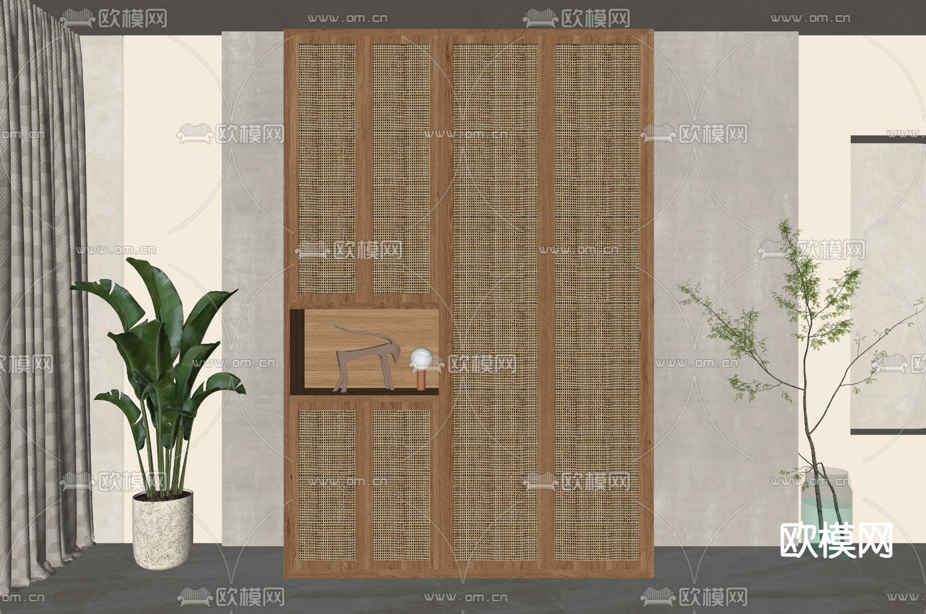 北欧衣柜su模型下载（渲染图1）