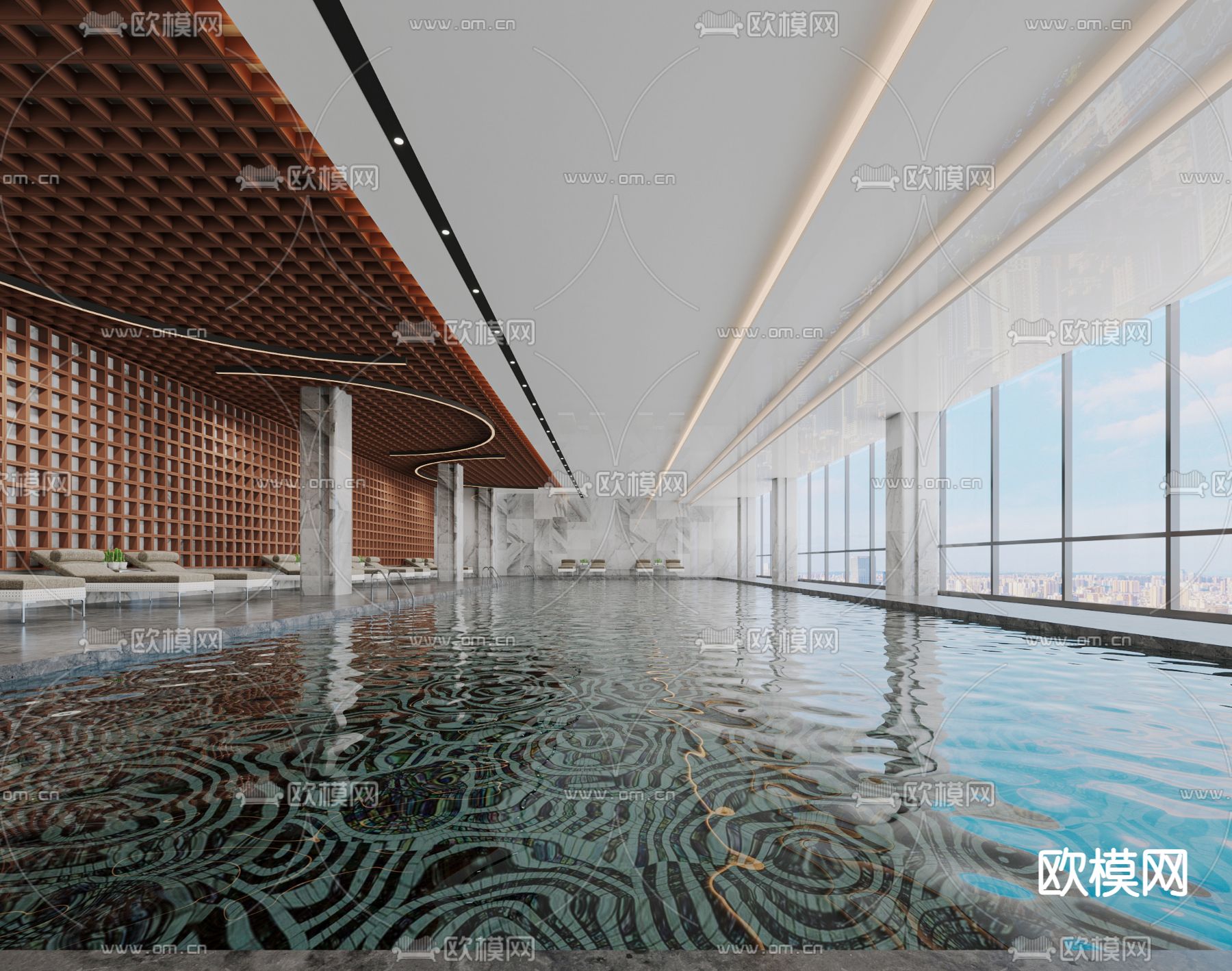室内游泳池 游泳馆3d模型下载