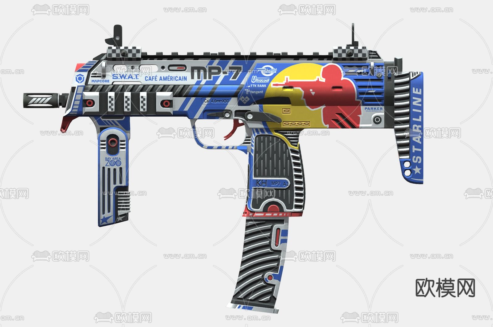 儿童手枪 儿童步枪玩具3d模型下载（渲染图1）