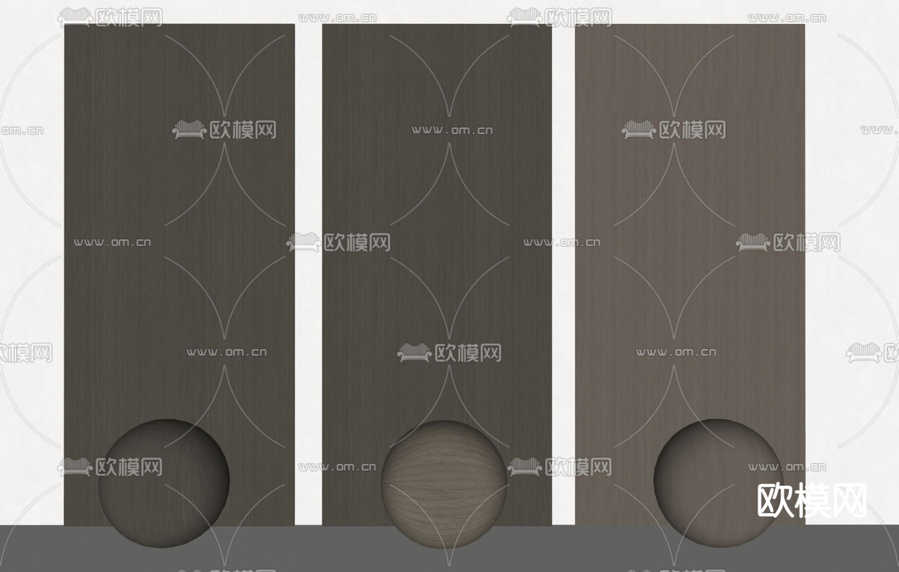 木饰面 护墙板su模型下载（渲染图1）