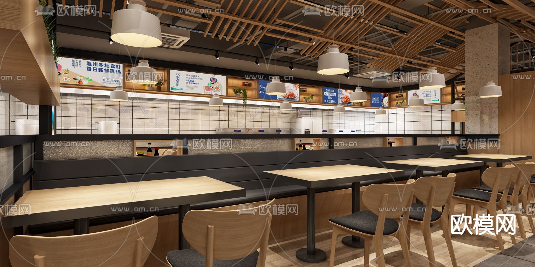 中式快餐厅3d模型下载（渲染图3）