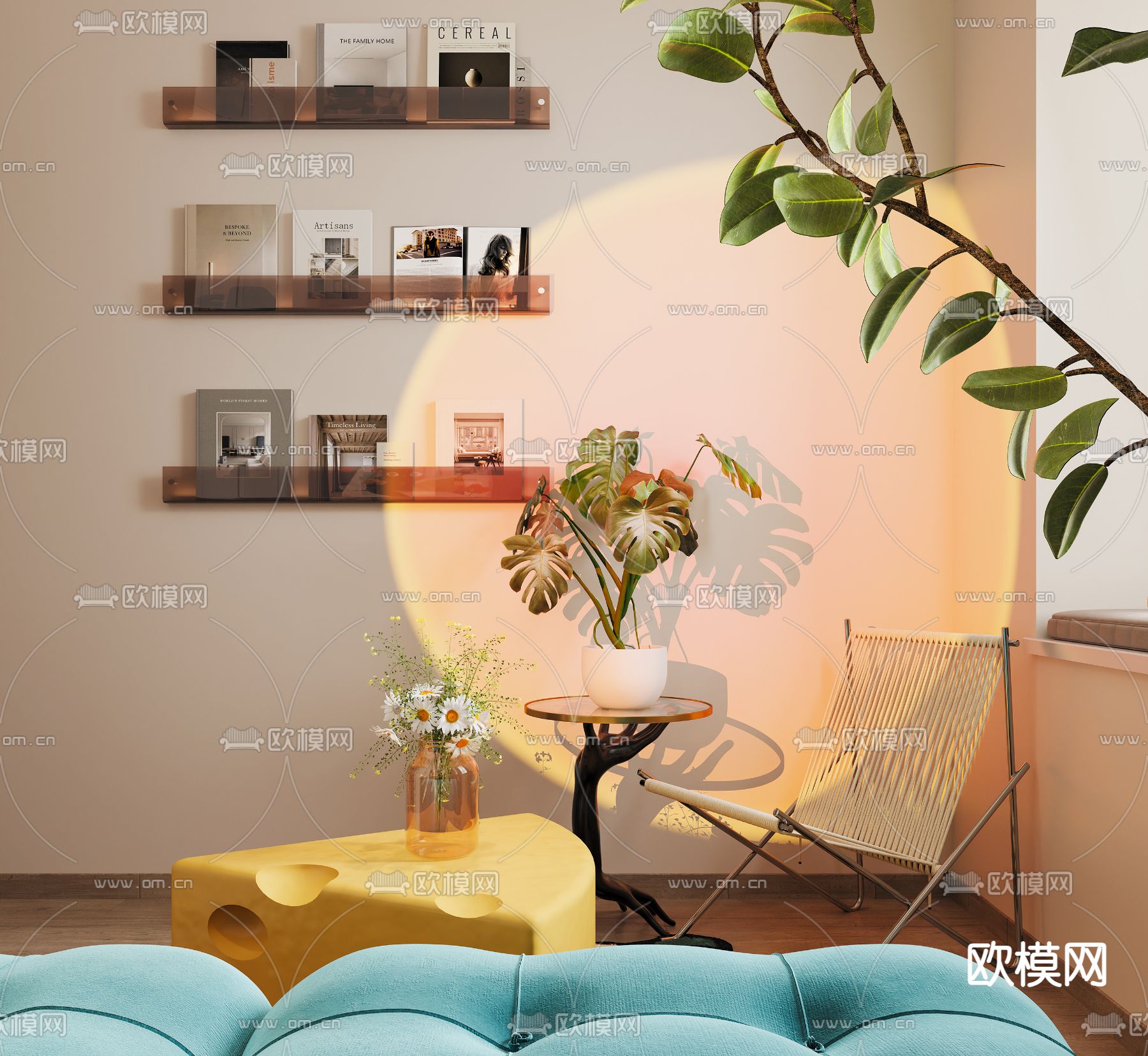 落日灯 夕阳灯 装饰灯3d模型下载