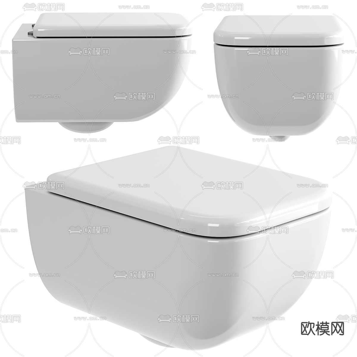 马桶 壁挂式马桶 座便器3d模型下载