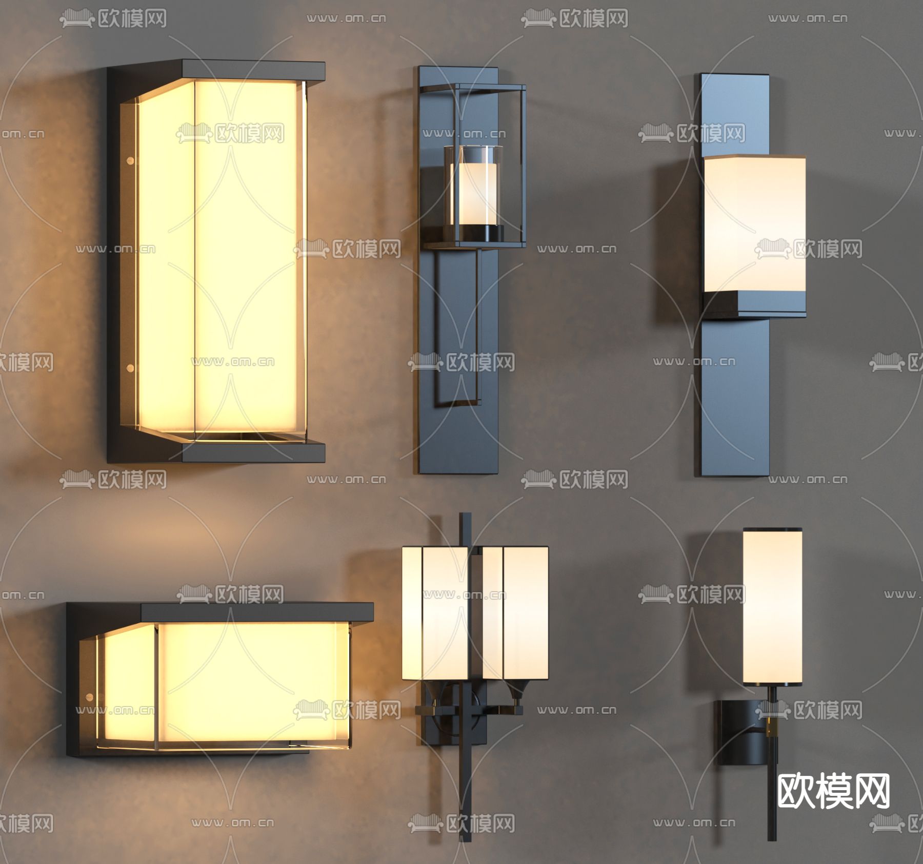 创意壁灯 条形壁灯3d模型下载