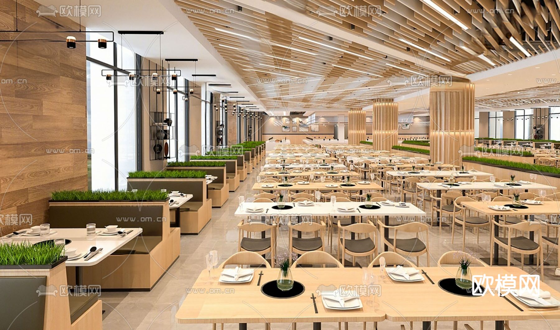 员工食堂 智能取餐区su模型下载（渲染图3）