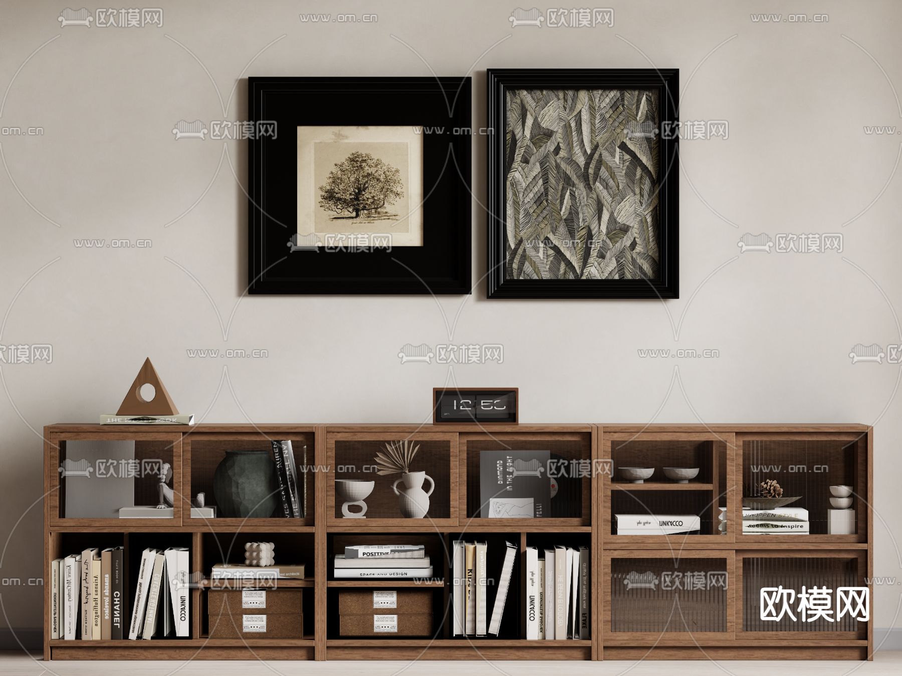 中古风储物柜su模型下载（渲染图2）